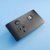 CMS J-Series Single Power Point - 2 x 2.1A USB - Double Pole - Black