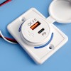 Sanjo Flush-Mount USB-A & USB-C PD Outlet - White / 30W