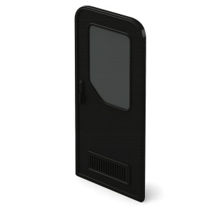 Coast 4-Point Caravan Door - 2 Radius Corners - 1750 x 622mm - Right-Hand Hinge - Black