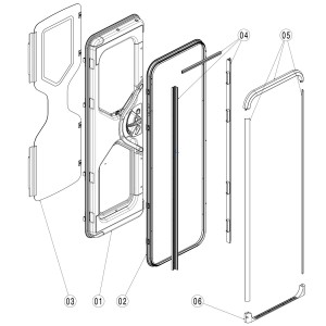 Outer Glass Door Panel - Left-Hand Hinge / Viewed from Outside - Suits Dometic CaraD 600 Caravan...