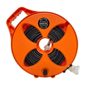 Flat Out 15A Extension Lead - 20m - Narrow Reel - Orange