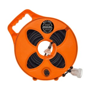 Flat Out 15A Extension Lead - 15m - Compact Reel - Orange