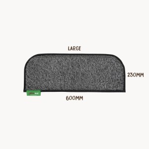 Muk Mat Synthetic Grass Large Rounded Step Mat - 600 x 230mm - Dark Grey