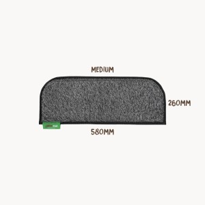 Muk Mat Synthetic Grass Medium Rounded Step Mat - 580 x 260mm - Dark Grey