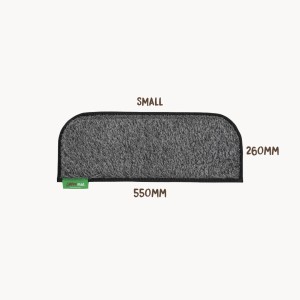 Muk Mat Synthetic Grass Small Rounded Step Mat - 550 x 260mm - Dark Grey