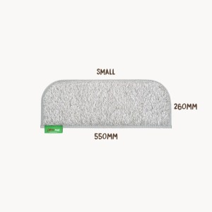 Muk Mat Synthetic Grass Small Rounded Step Mat - 550 x 260mm - Light Grey